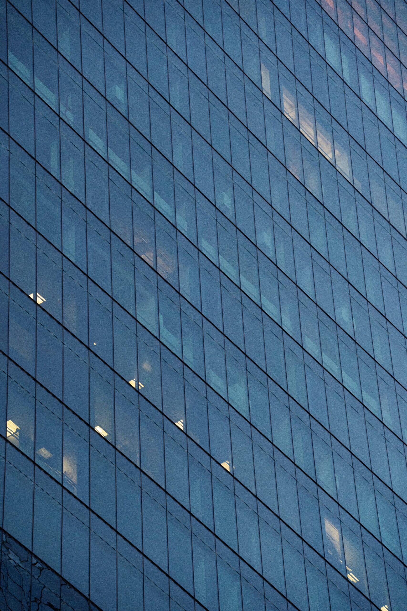 Commercial building glass facade