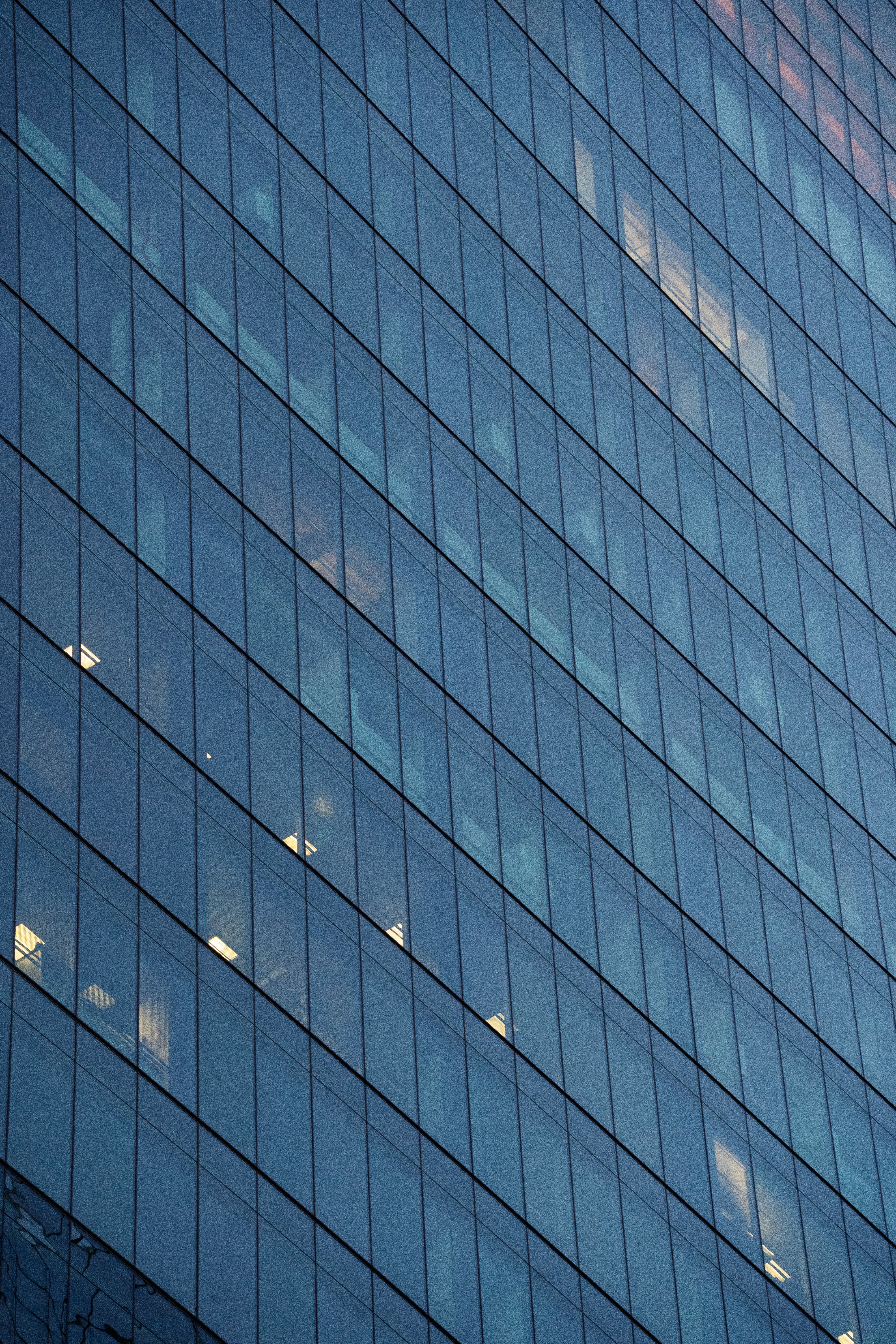 Commercial building glass facade